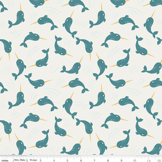 Nice Ice Baby Narwhals Cream by Deena Rutter for Riley Blake Designs